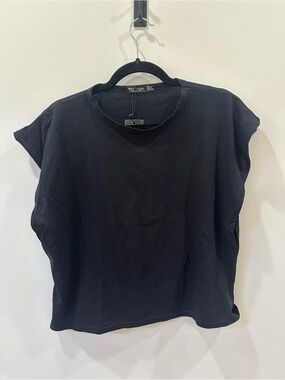 Nasty Gal Black Cap Sleeve Boxy Tee